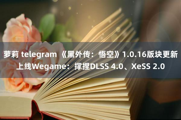 萝莉 telegram 《黑外传：悟空》1.0.16版块更新上线Wegame：撑捏DLSS 4.0、XeSS 2.0