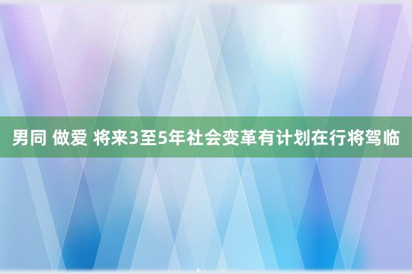 男同 做爱 将来3至5年社会变革有计划在行将驾临