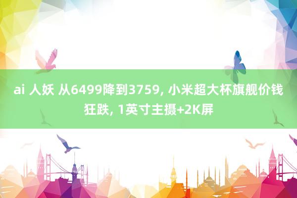 ai 人妖 从6499降到3759, 小米超大杯旗舰价钱狂跌, 1英寸主摄+2K屏