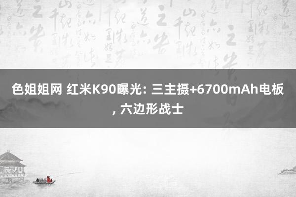 色姐姐网 红米K90曝光: 三主摄+6700mAh电板, 六边形战士