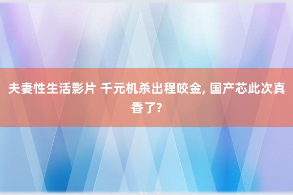 夫妻性生活影片 千元机杀出程咬金, 国产芯此次真香了?