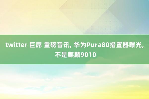 twitter 巨屌 重磅音讯, 华为Pura80措置器曝光, 不是麒麟9010
