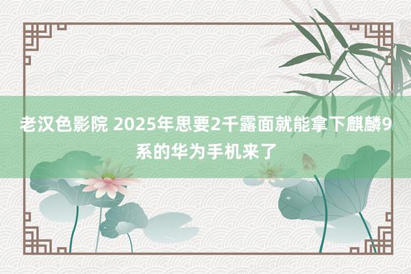 老汉色影院 2025年思要2千露面就能拿下麒麟9系的华为手机来了