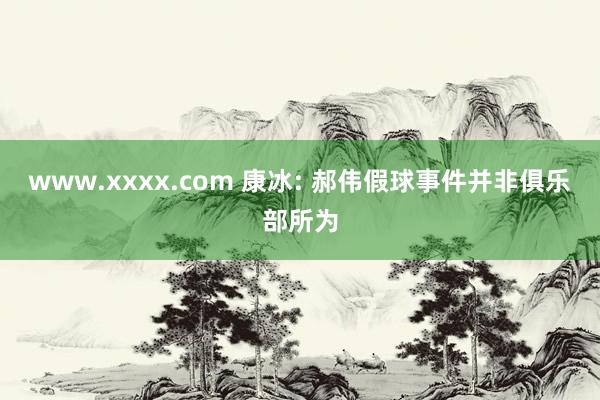 www.xxxx.com 康冰: 郝伟假球事件并非俱乐部所为
