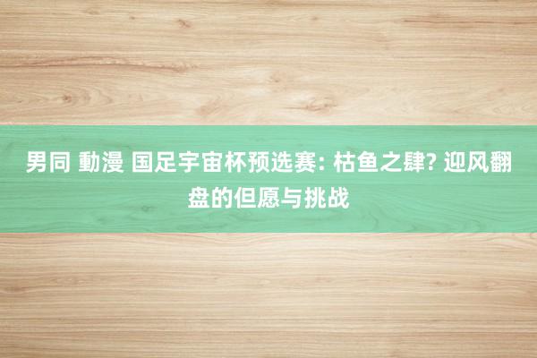男同 動漫 国足宇宙杯预选赛: 枯鱼之肆? 迎风翻盘的但愿与挑战