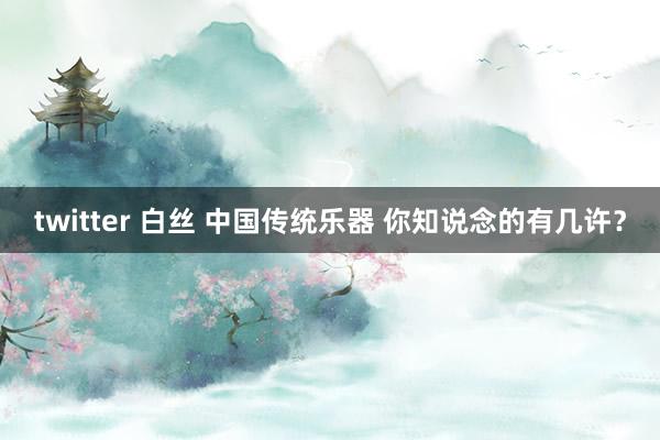 twitter 白丝 中国传统乐器 你知说念的有几许？